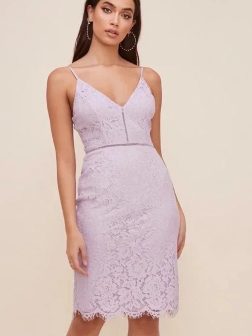 Astr the Label Lace Midi Dress in Lilac